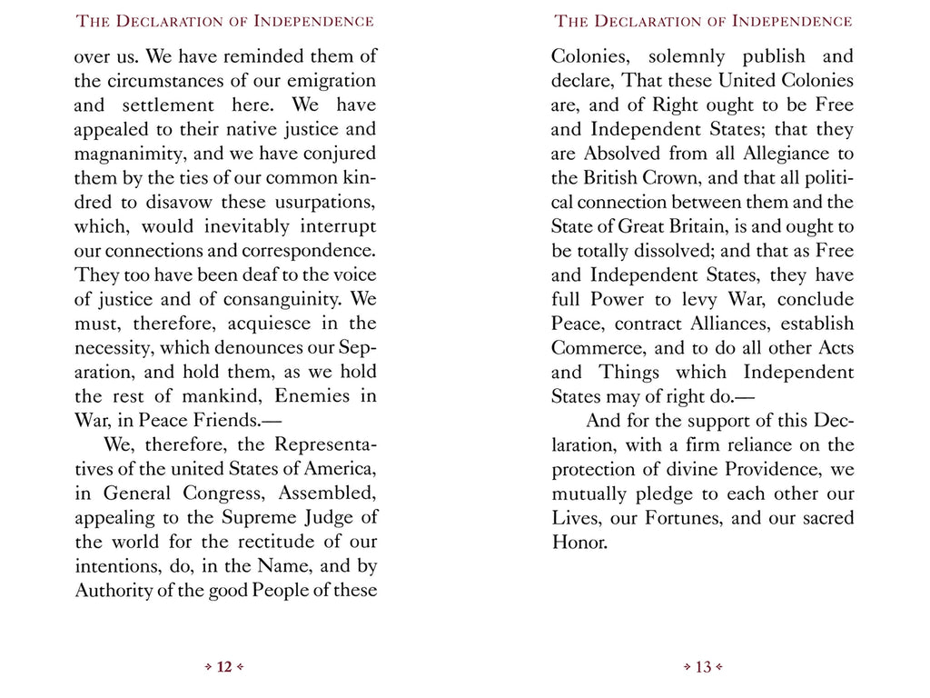 The Declaration of Independence (White Cover) Book