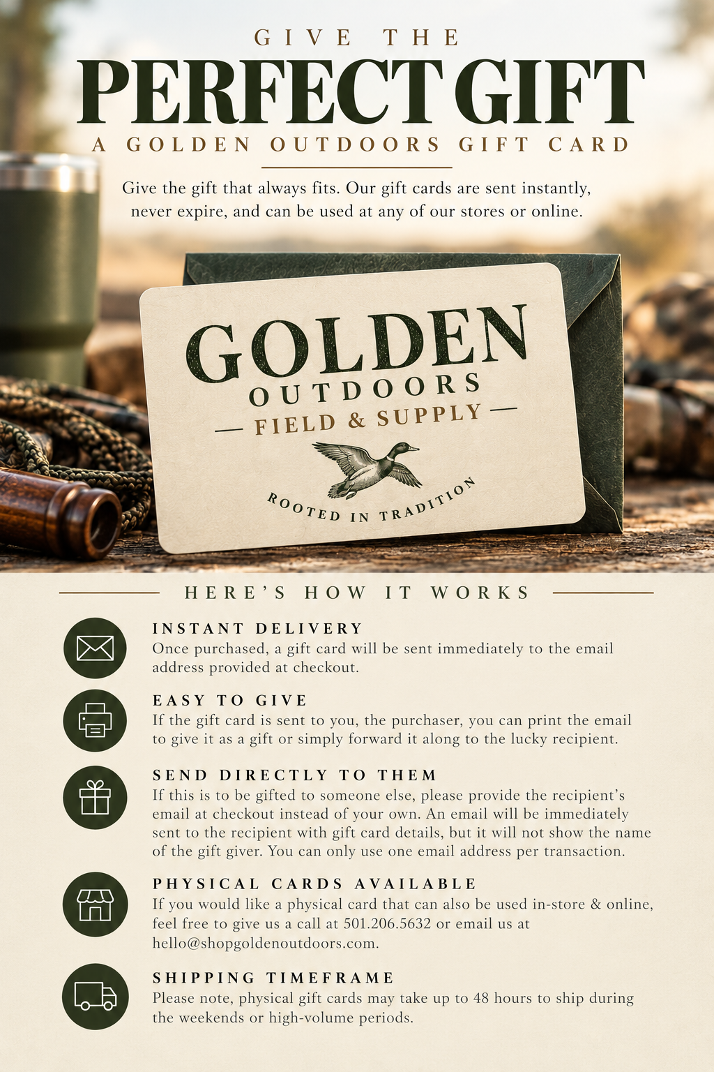 Golden Outdoors Gift Card